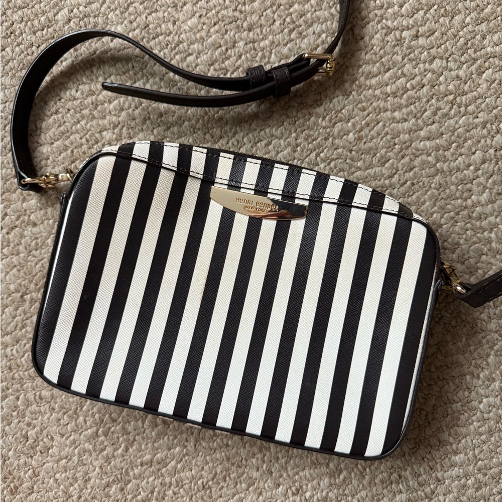Henri Bendel Brown and White Crossbody Bag